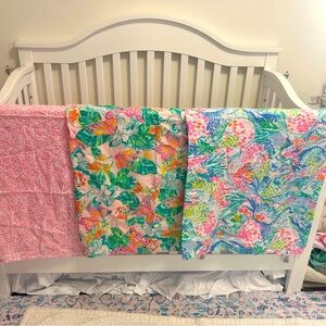 3 Lilly Pulitzer for Pottery Barn Baby Blanket 47 in x 47 in